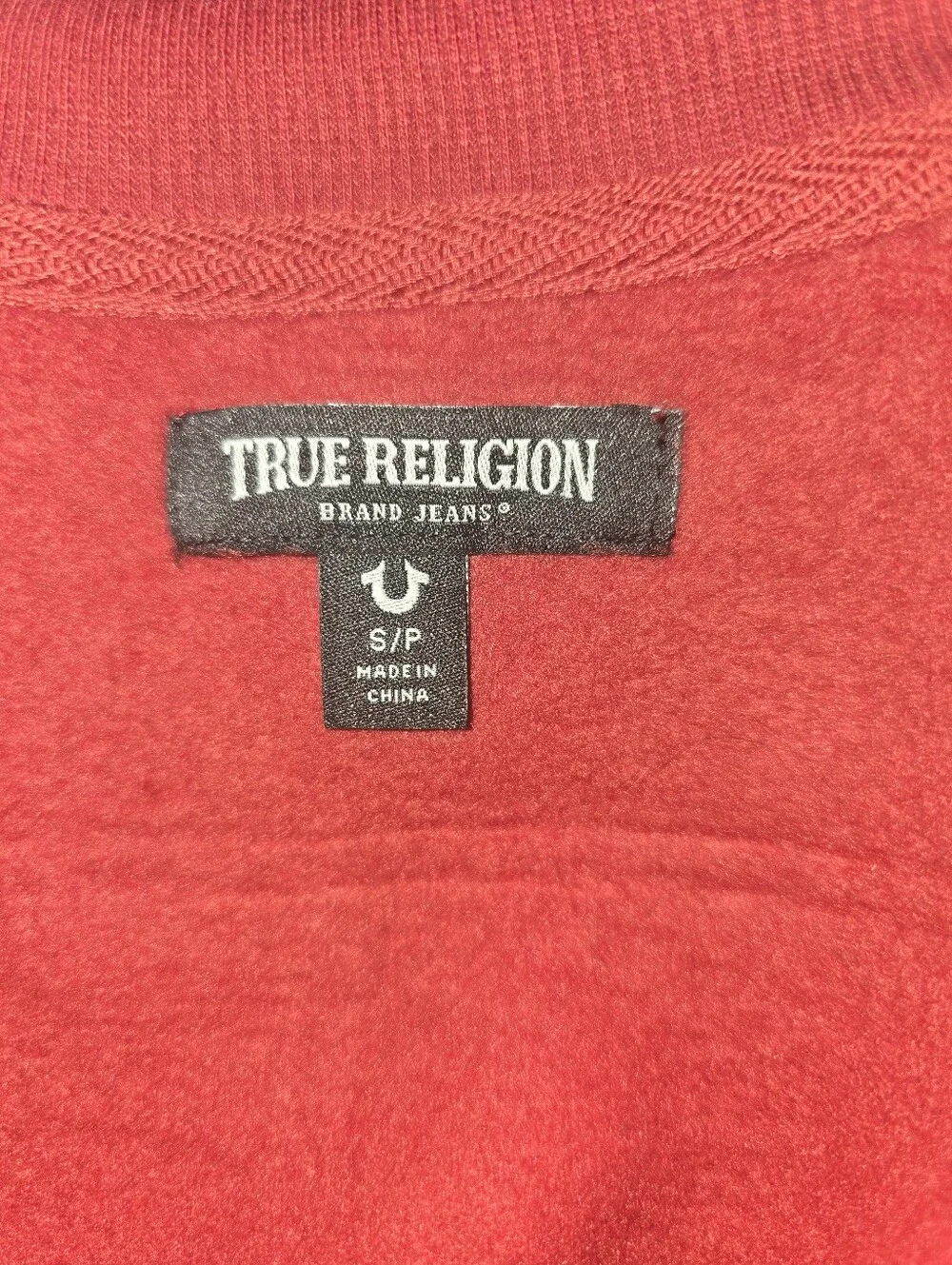 Mens True Religion Red Zip-Up Jacket with Logo Tape